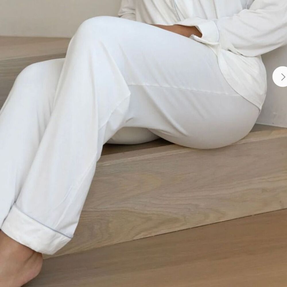 SALE Cozy Earth Bamboo Pajama Bottoms Sz Tall XXL White Cream
